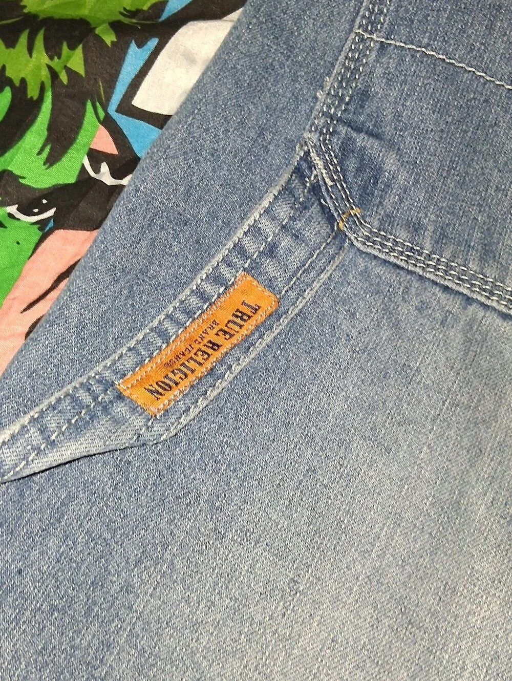 True Religion Geno Supert Carpenter Blue Jean Denim Shorts
